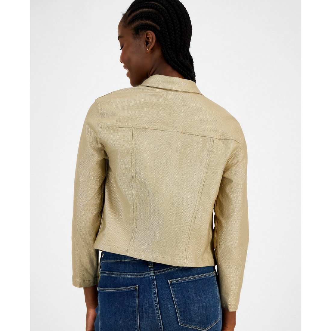 Veste 'Foil Cropped Trucker' pour Femmes