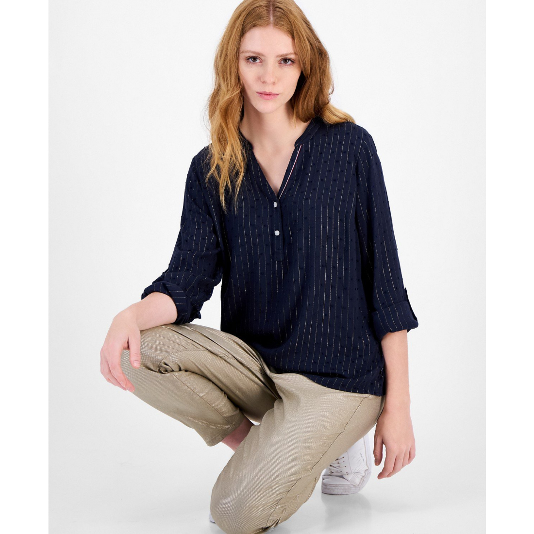 Top à manches longues 'Sparkle Clip Dot' pour Femmes