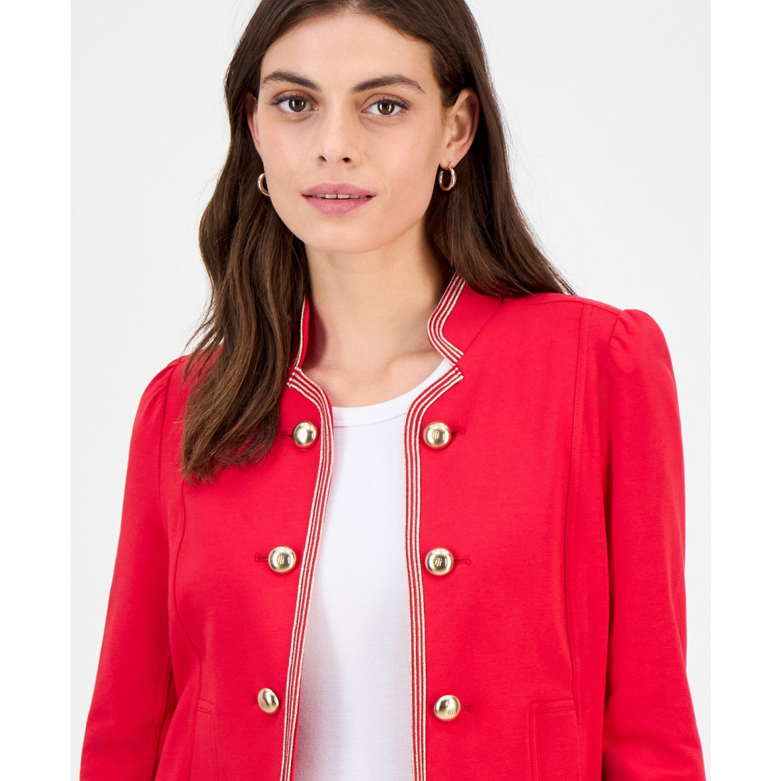 Veste courte 'Metallic-Trim Band-Collar' pour Femmes