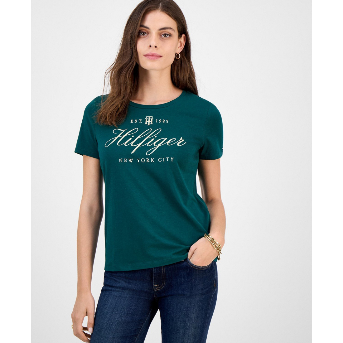 T-shirt 'Embroidered Logo' pour Femmes