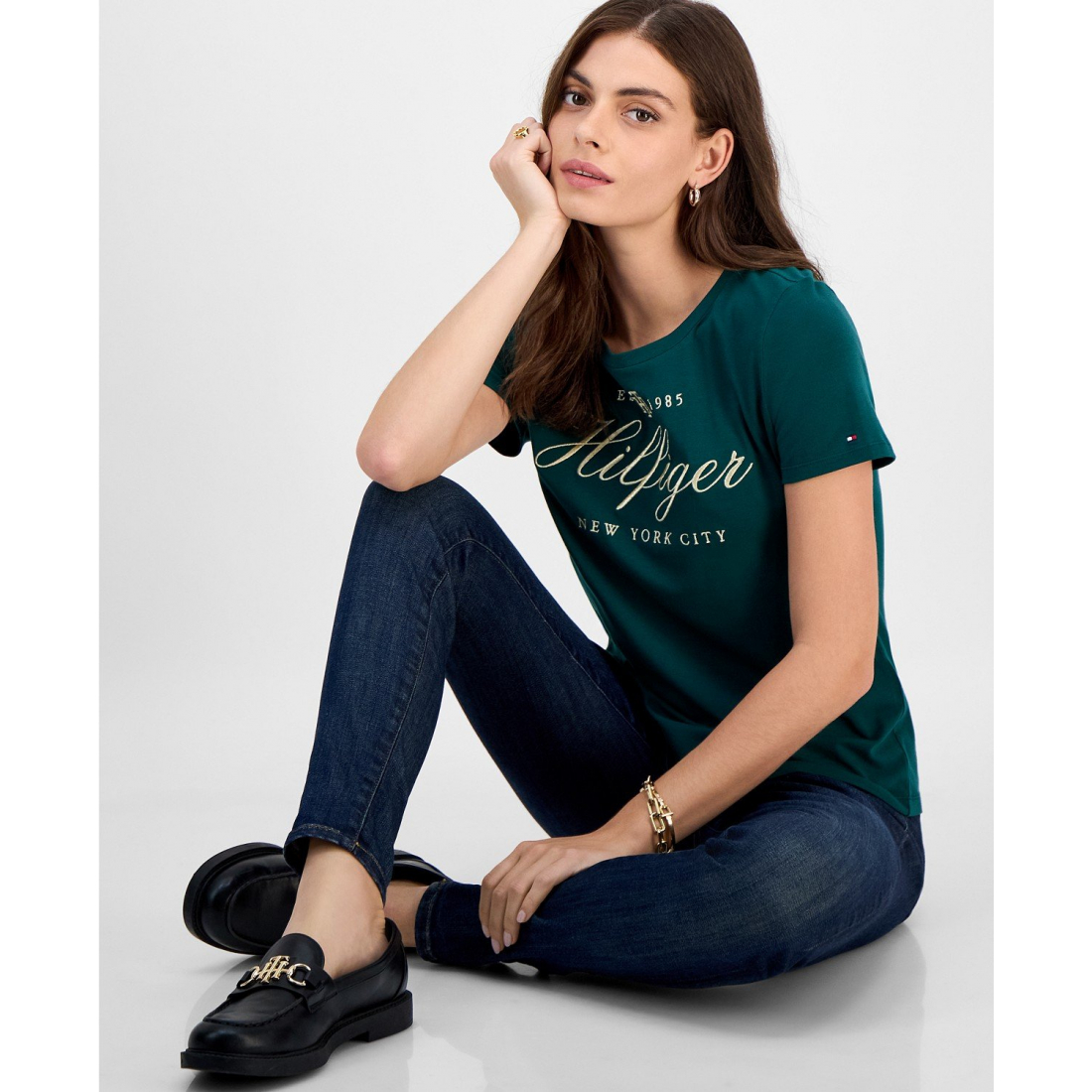 T-shirt 'Embroidered Logo' pour Femmes