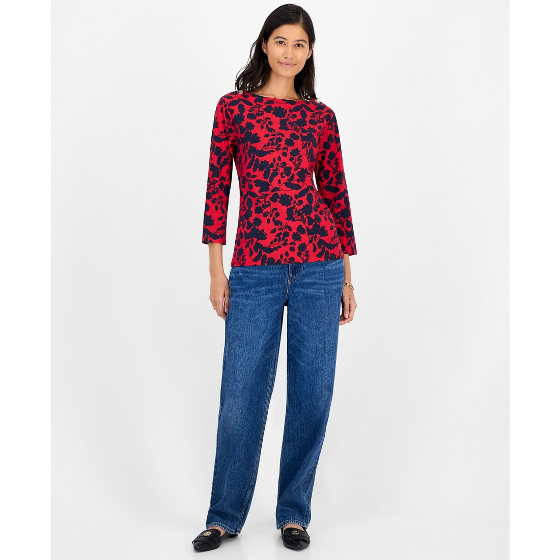 Top 'Button-Trim' pour Femmes