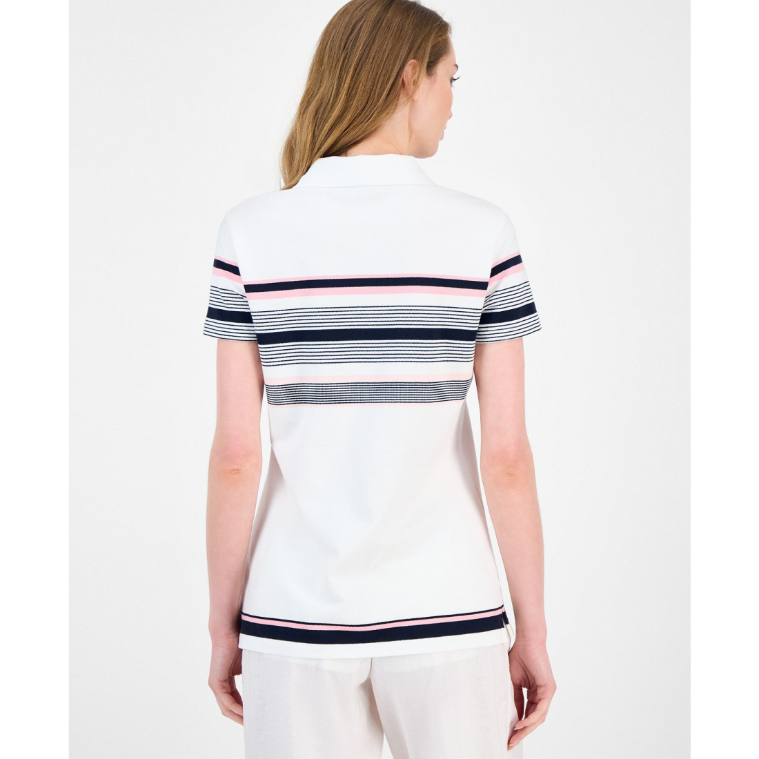 Polo 'Striped Piqué' pour Femmes