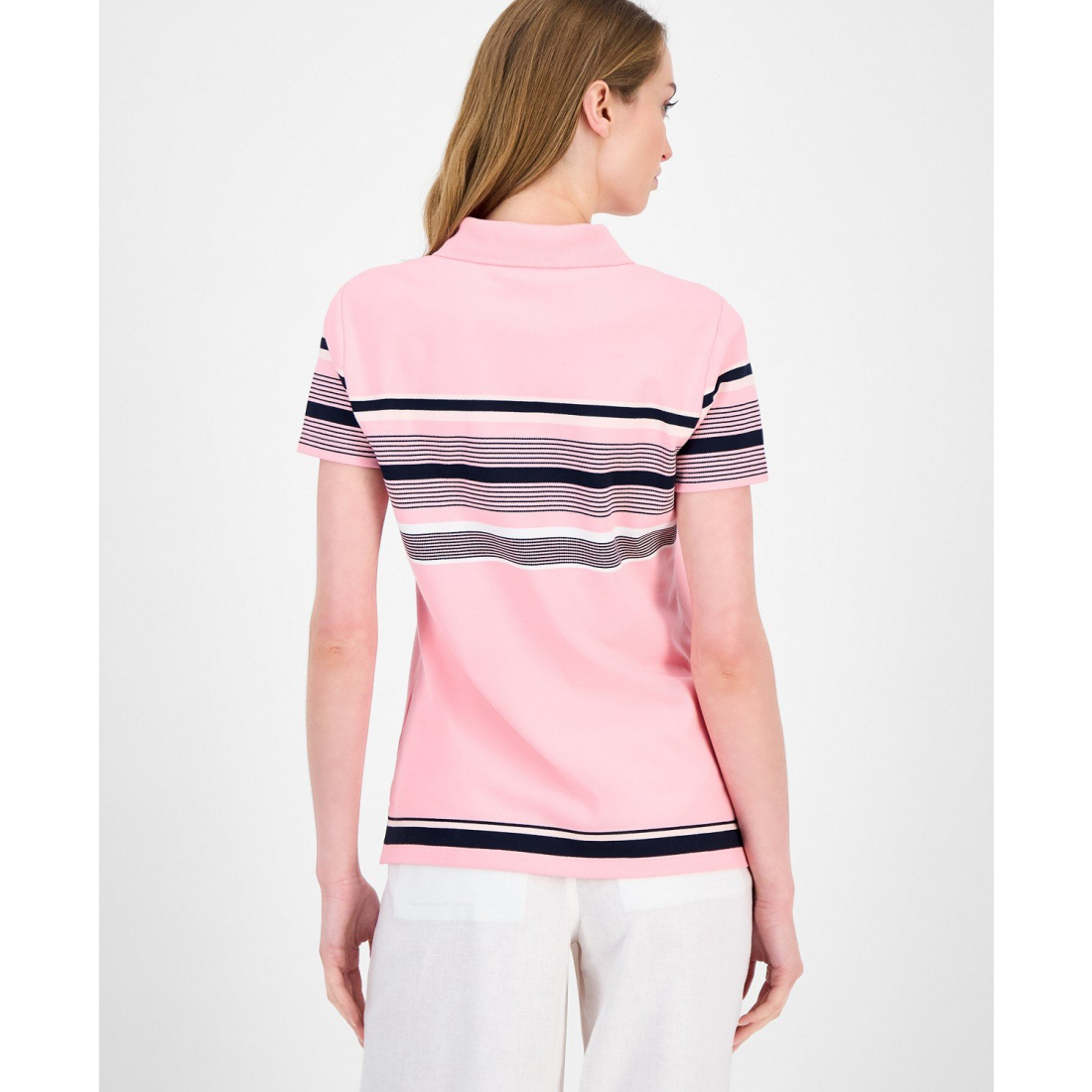 Polo 'Striped Piqué' pour Femmes
