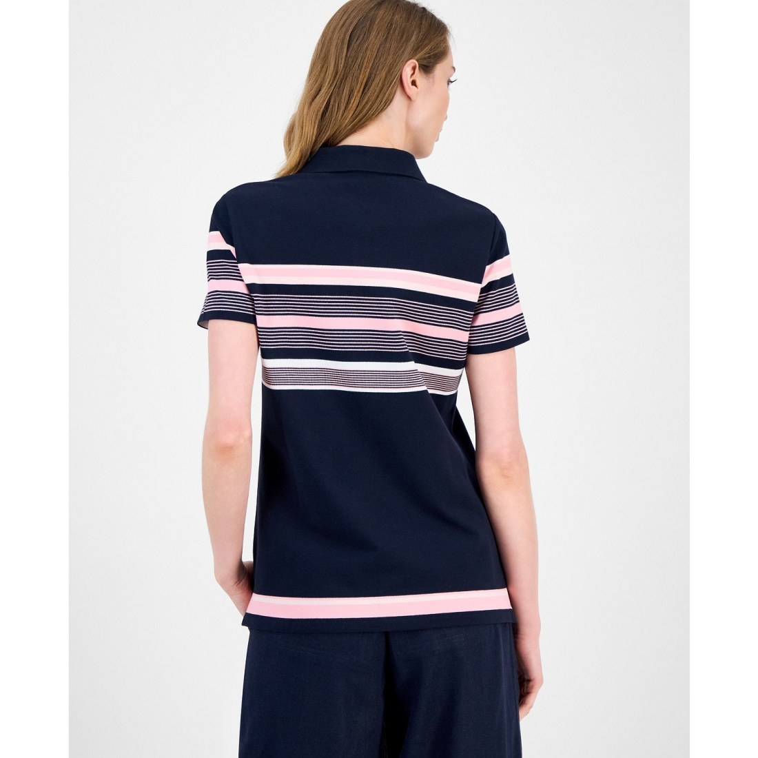 Polo 'Striped Piqué' pour Femmes