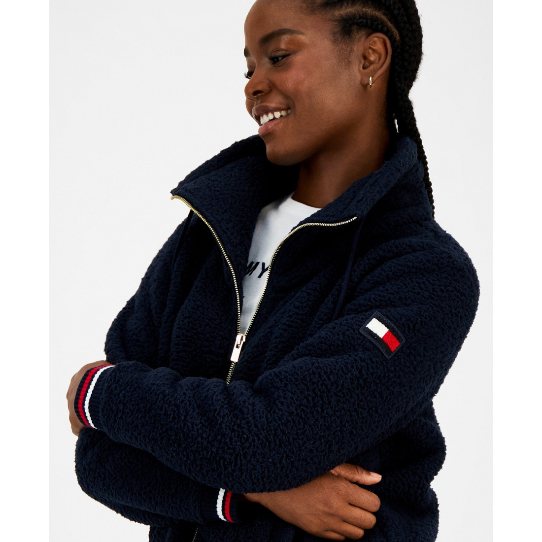 Blouson bomber 'Contrast-Rib' pour Femmes