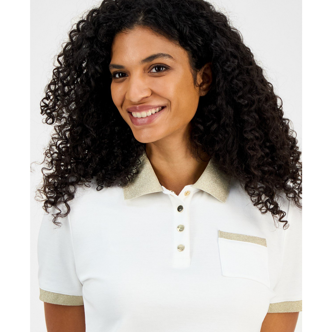 Polo 'Shine-Collar' pour Femmes