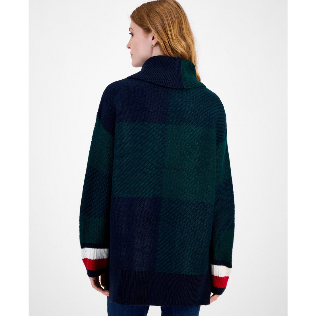 Pull 'Plaid Cowlneck' pour Femmes