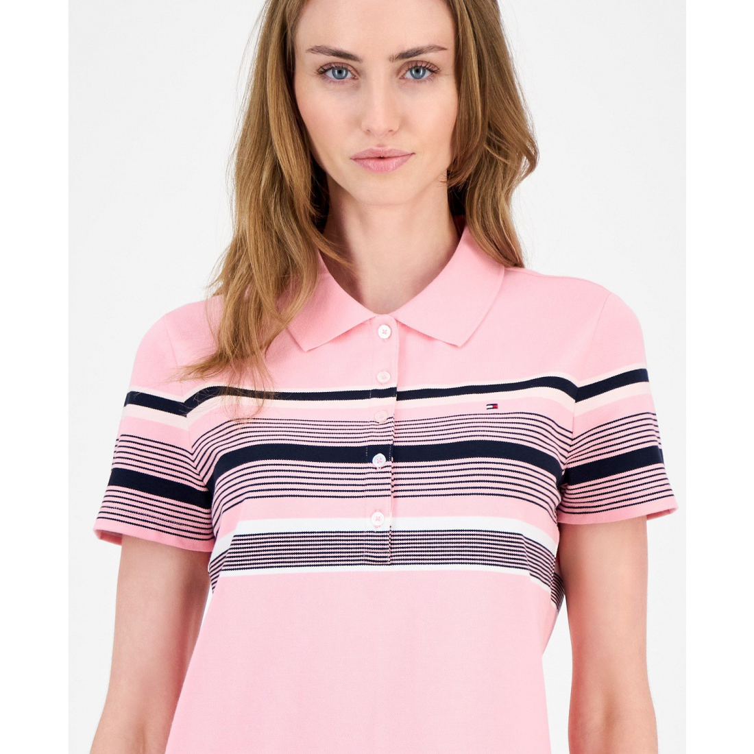 Polo 'Striped Piqué' pour Femmes