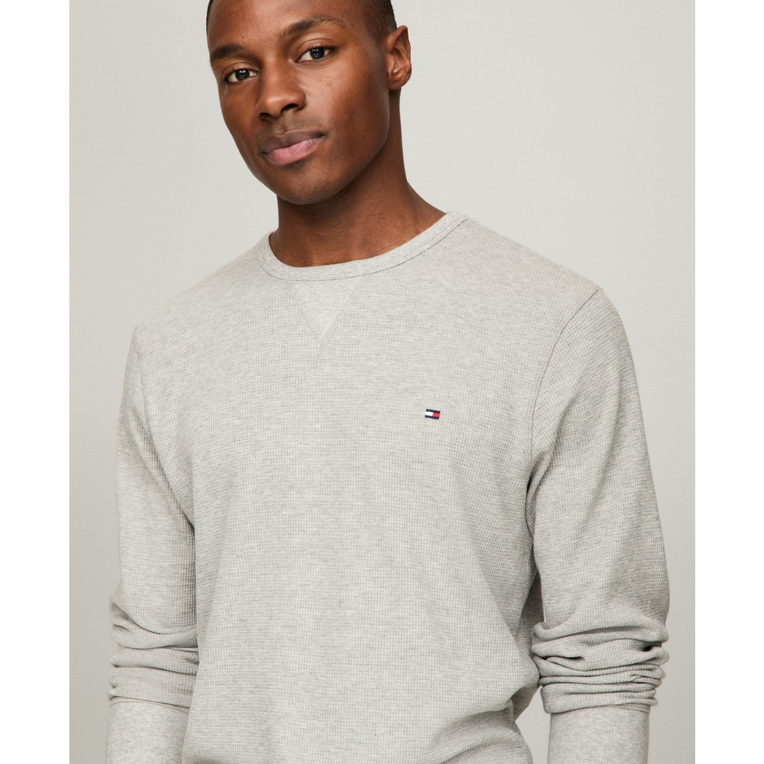 Top à manches longues 'Waffle-Knit Long-Sleeve Crewneck Thermal' pour Hommes