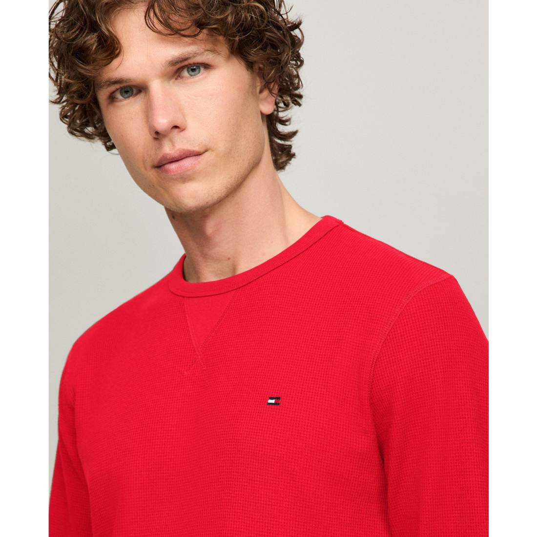 Top à manches longues 'Waffle-Knit Long-Sleeve Crewneck Thermal' pour Hommes