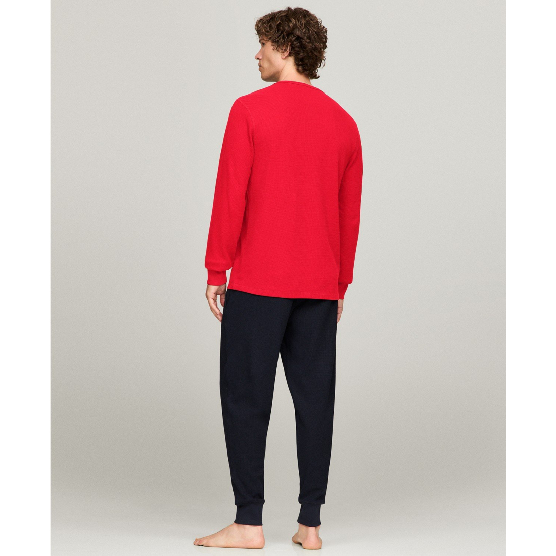 Top à manches longues 'Waffle-Knit Long-Sleeve Crewneck Thermal' pour Hommes