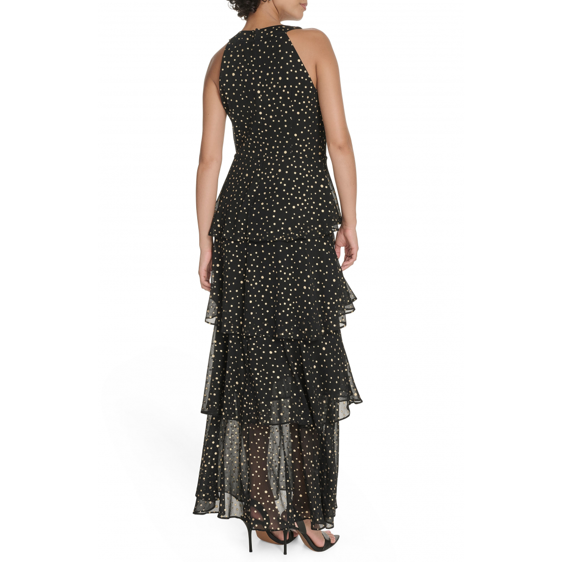 Robe maxi 'Metallic Dot Sleeveless Tiered Chiffon' pour Femmes