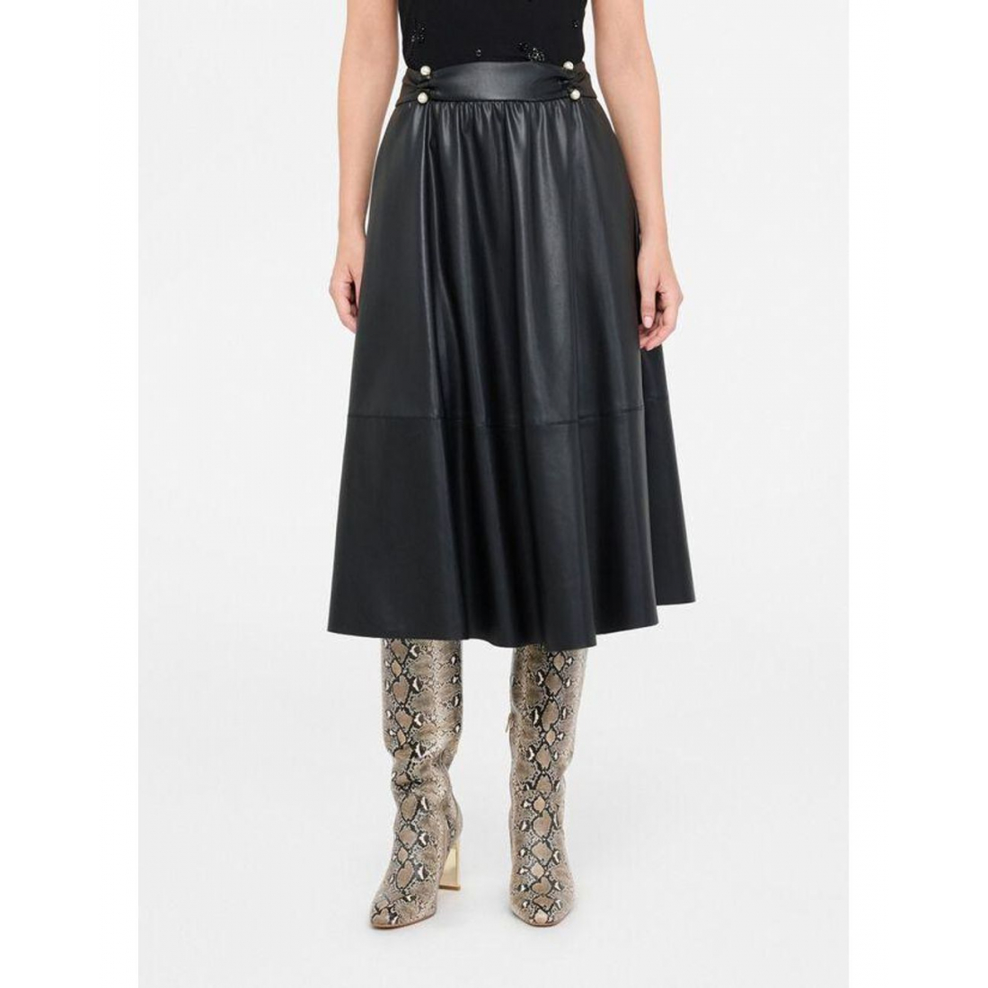 Jupe Midi 'Button-Detailed A-Line' pour Femmes