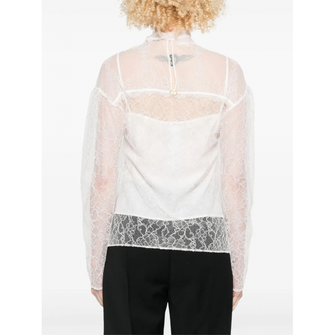 Top 'Lace Mock-Neck' pour Femmes
