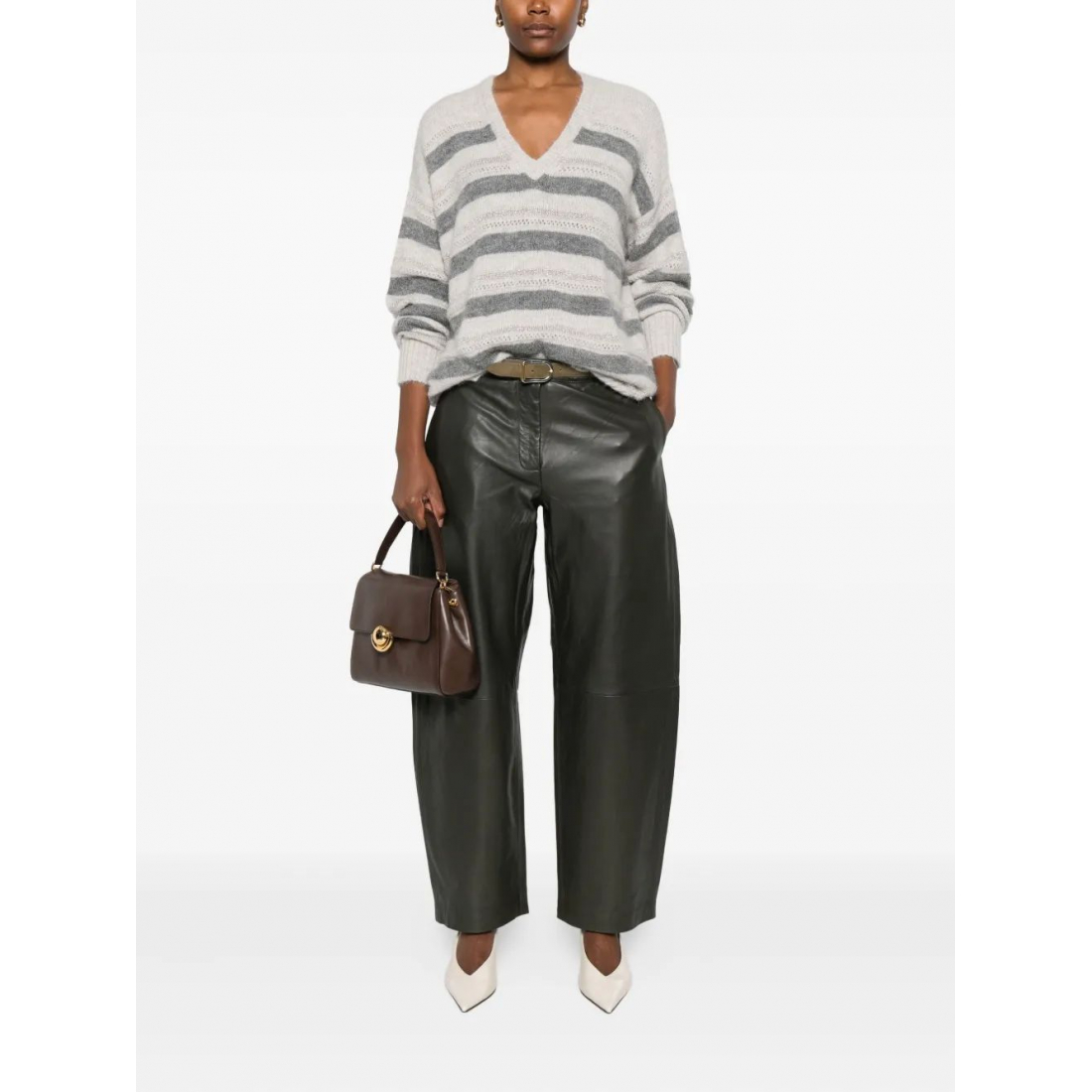 Women's 'Striped V-Neck' Sweater