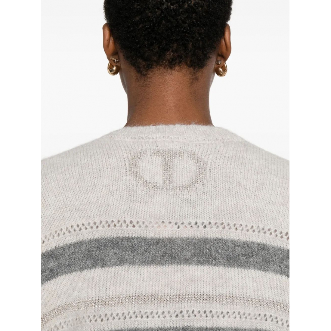 Women's 'Striped V-Neck' Sweater