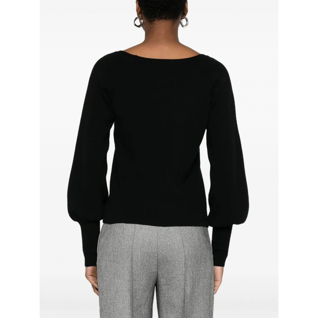 Pull 'Lace-Detail Puff-Sleeve' pour Femmes