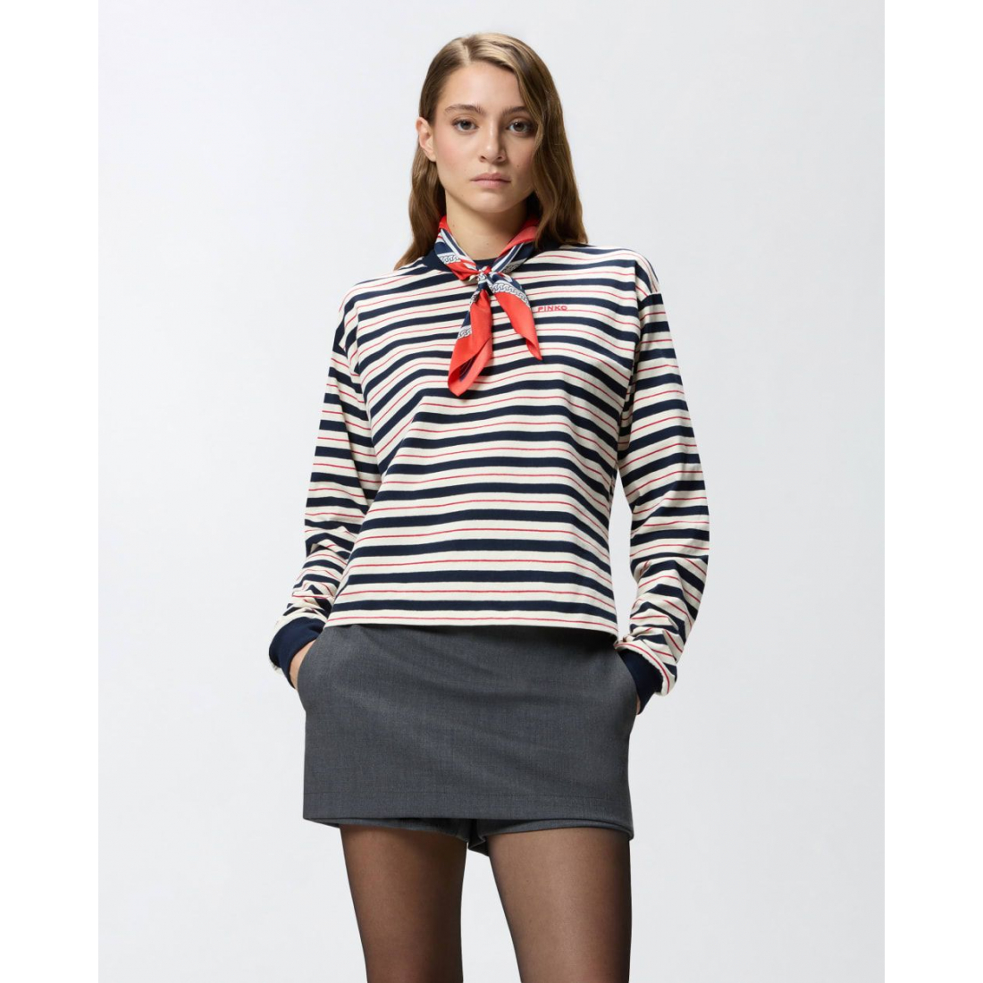 Pull 'Striped Embroidered Detail' pour Femmes