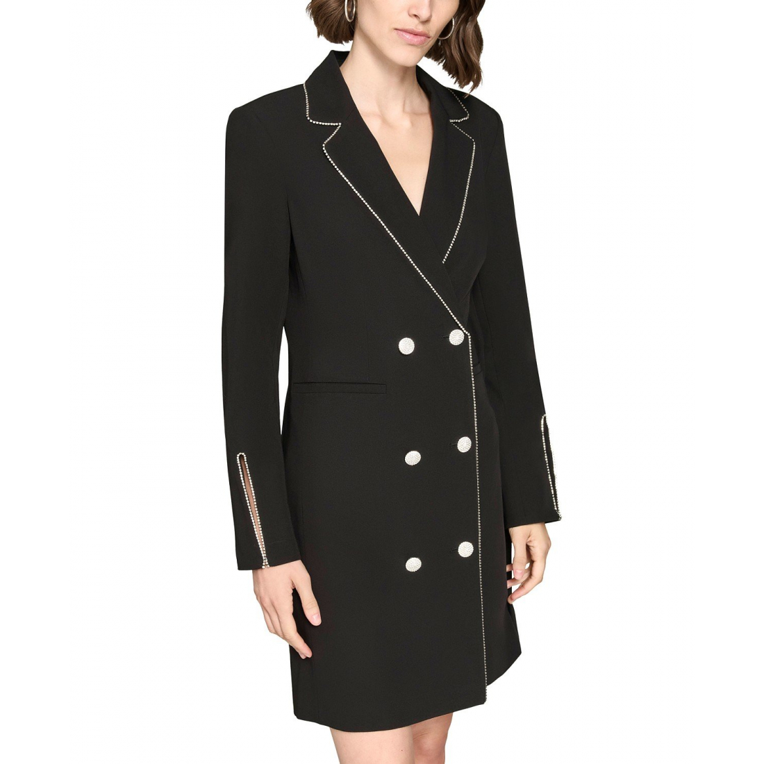 'Rhinestone-Trim Tuxedo Dress' pour Femmes