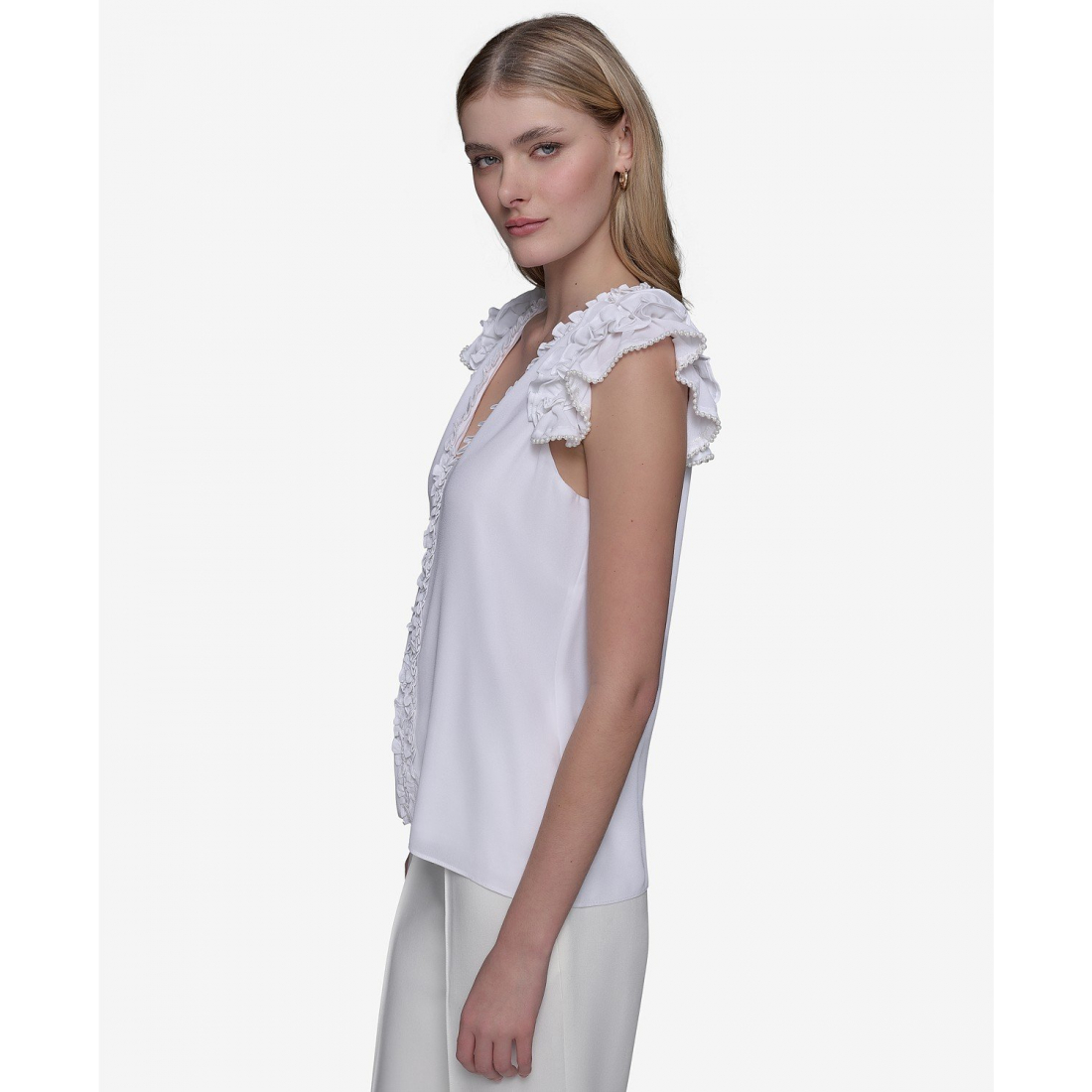 'Ruffled Sleeveless Top' pour Femmes
