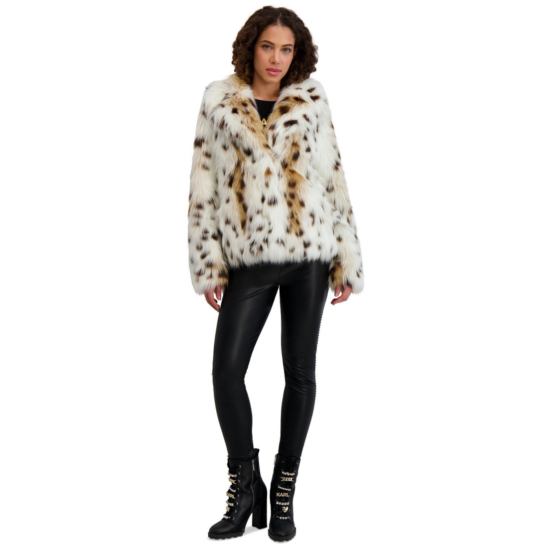 'Leopard-Print Faux-Fur Coat' pour Femmes
