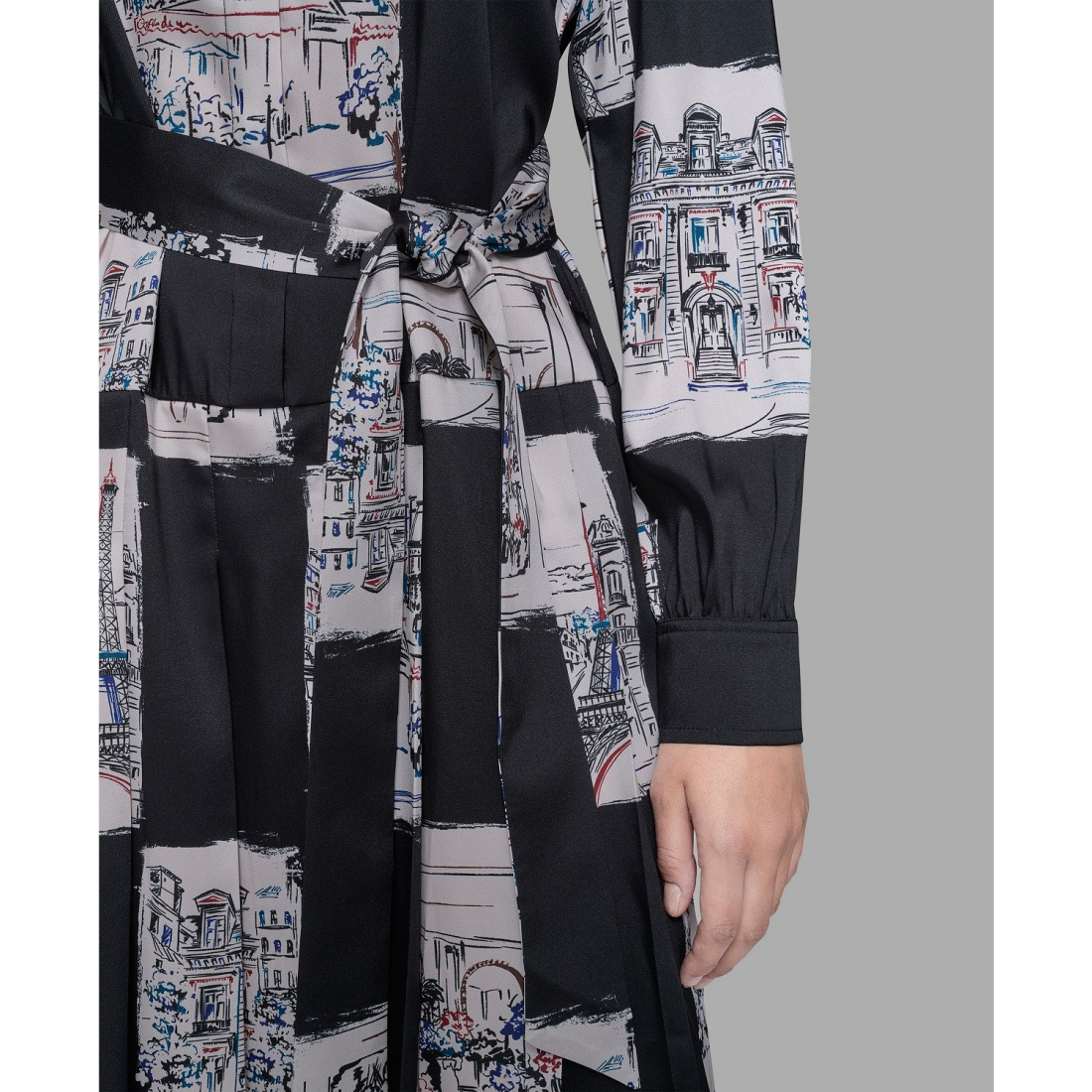 'Printed Belted Shirt Dress' pour Femmes