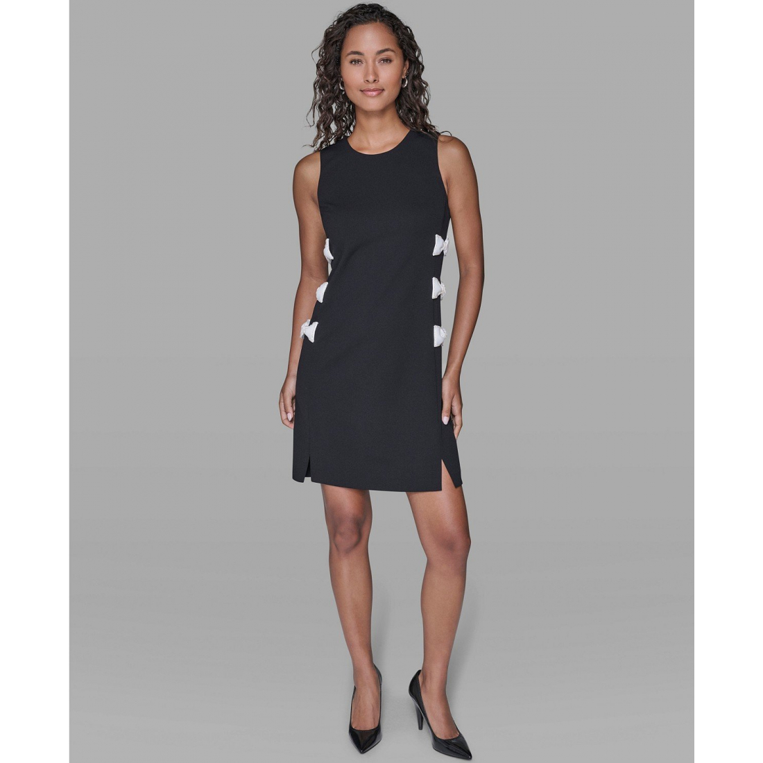 'Bow Detail Crew Neck Sheath Dress' pour Femmes