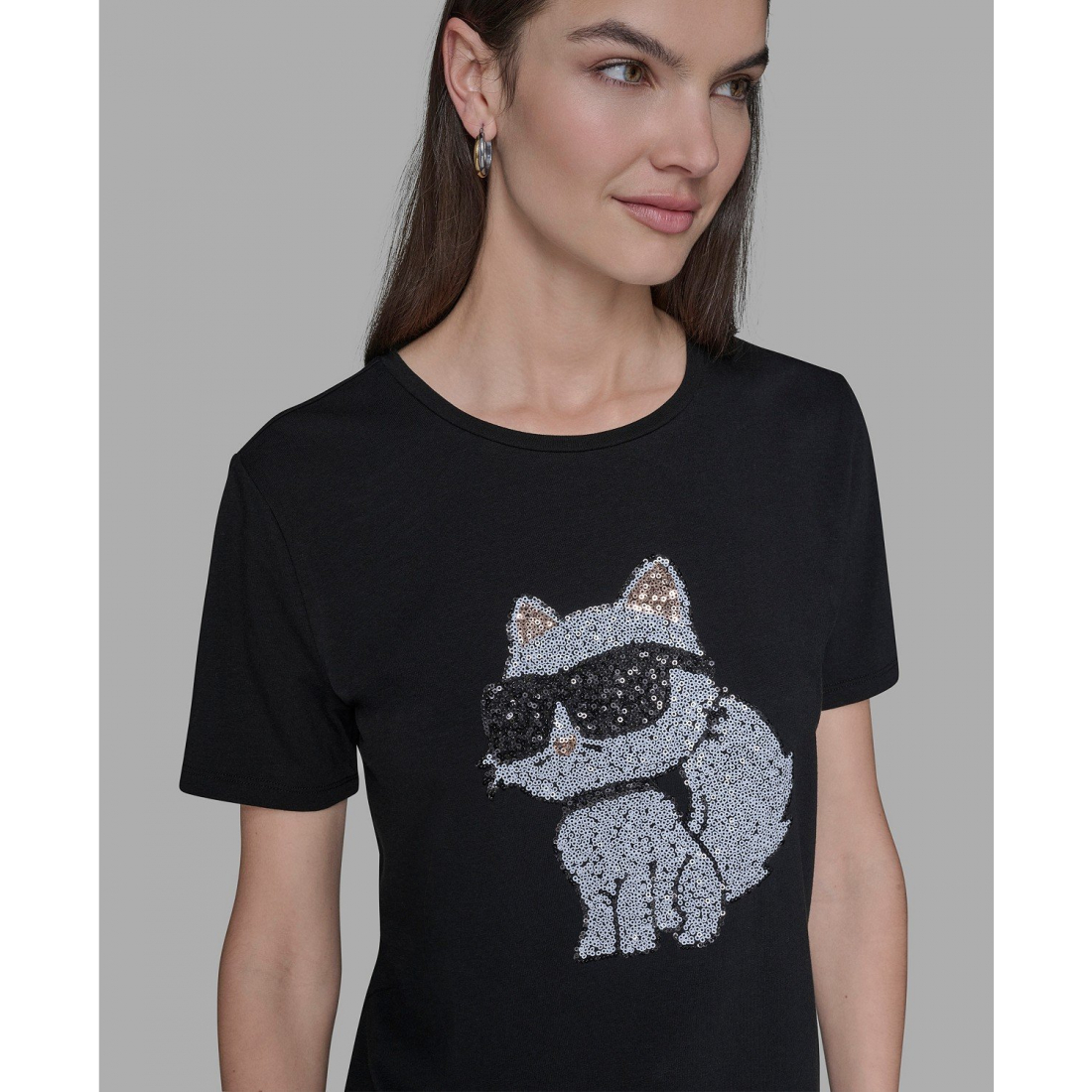 T-shirt 'Sequin Choupette Crewneck' pour Femmes