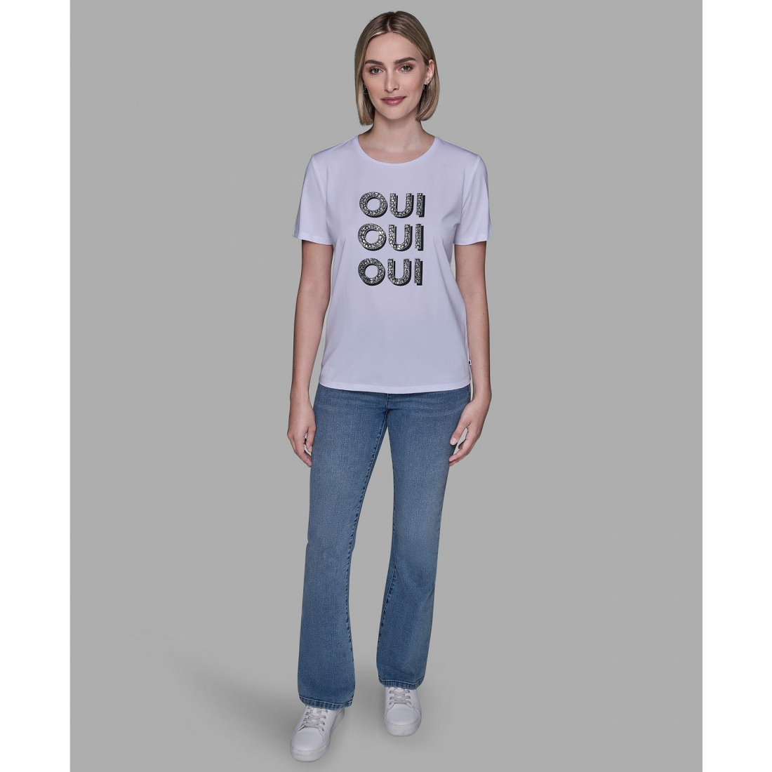 'OUI X3 Logo Detail T-shirt' pour Femmes