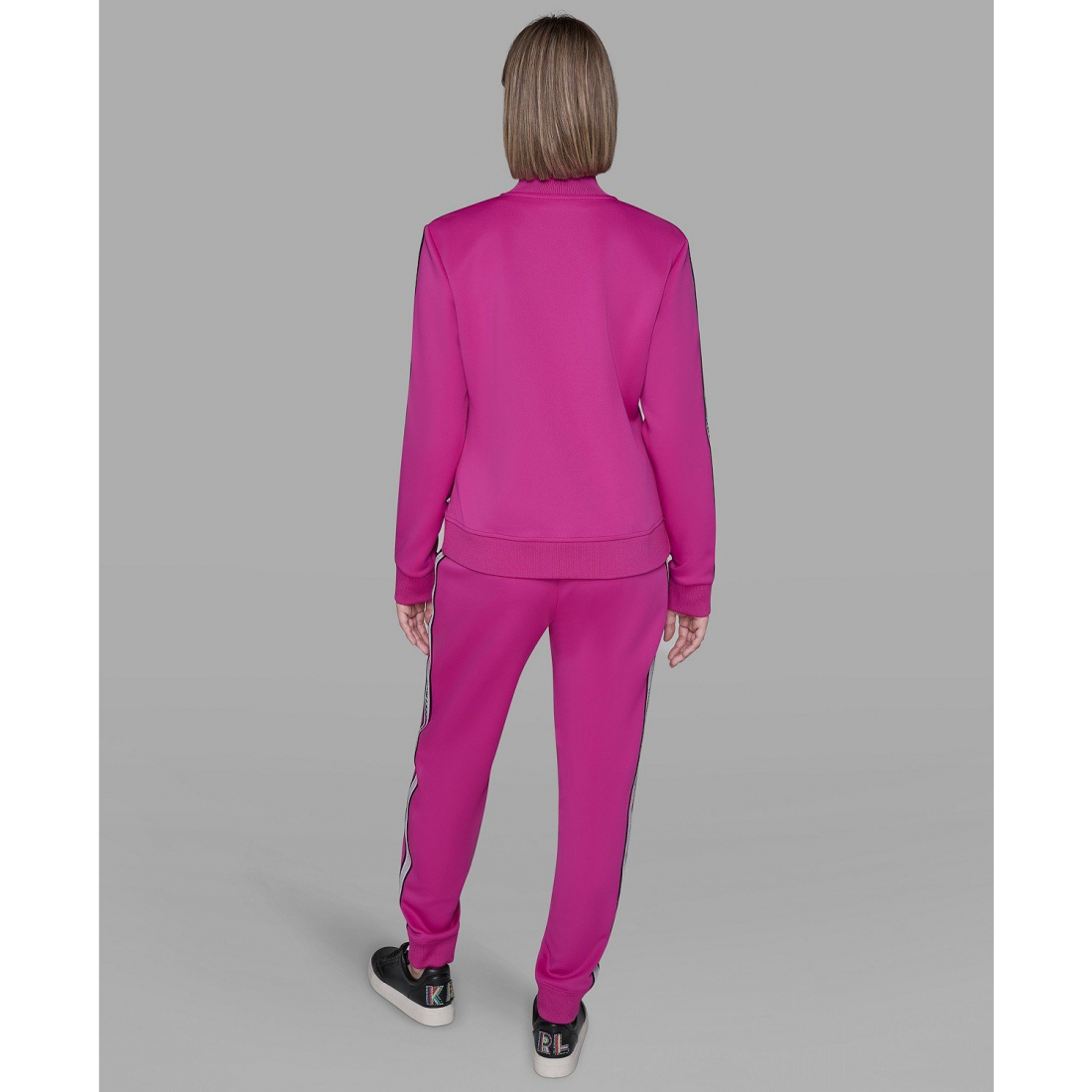 'Logo Tape Zip Up Jacket' pour Femmes