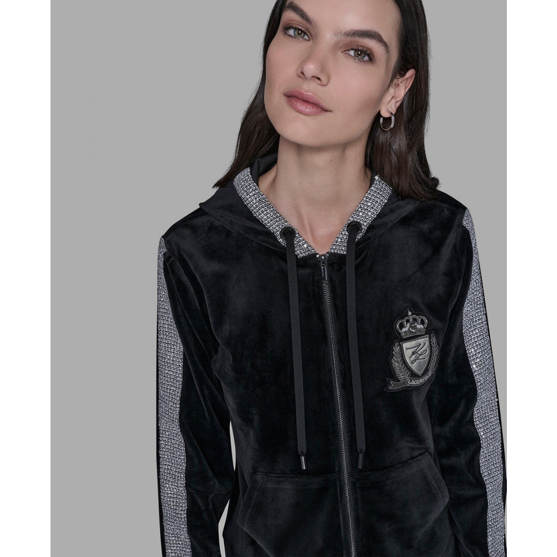 'Zip-Up Hooded Jacket' pour Femmes