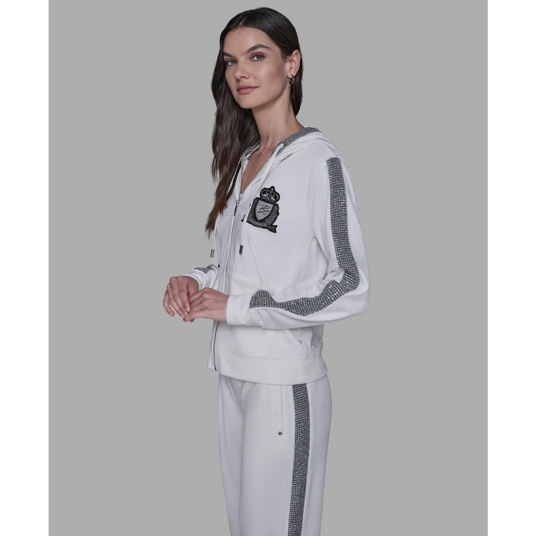 'Zip-Up Hooded Jacket' pour Femmes