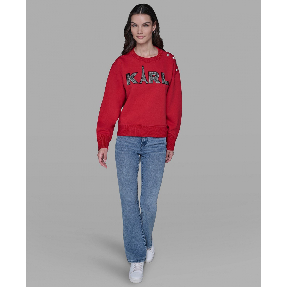 'Embellished Long Sleeve Sweatshirt' pour Femmes
