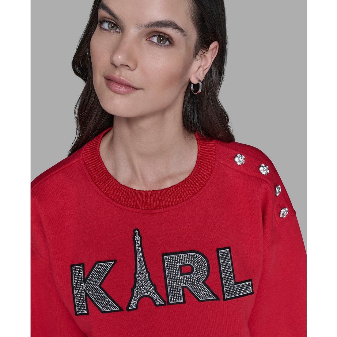 'Embellished Long Sleeve Sweatshirt' pour Femmes