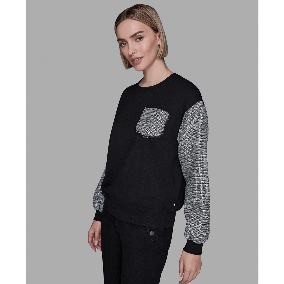 'Embellished Sleeve Sweatshirt' pour Femmes