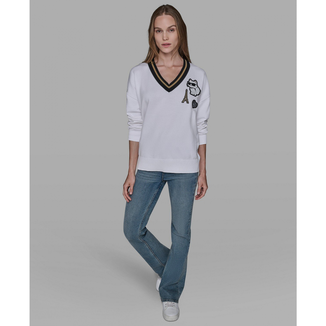 'Patch Detail Sweater' pour Femmes