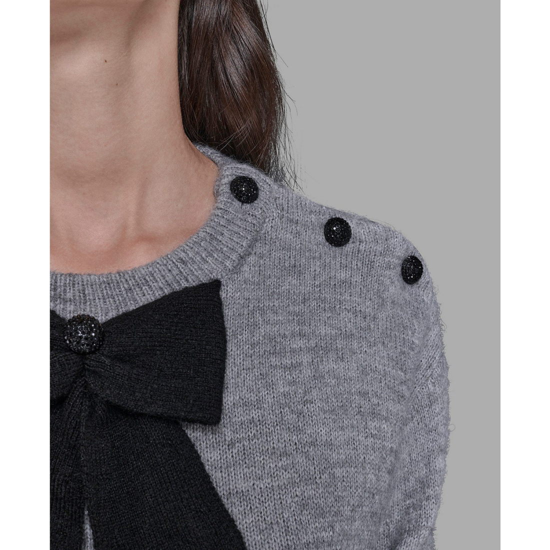 'Big Bow Applique Long Sleeve Sweater' pour Femmes