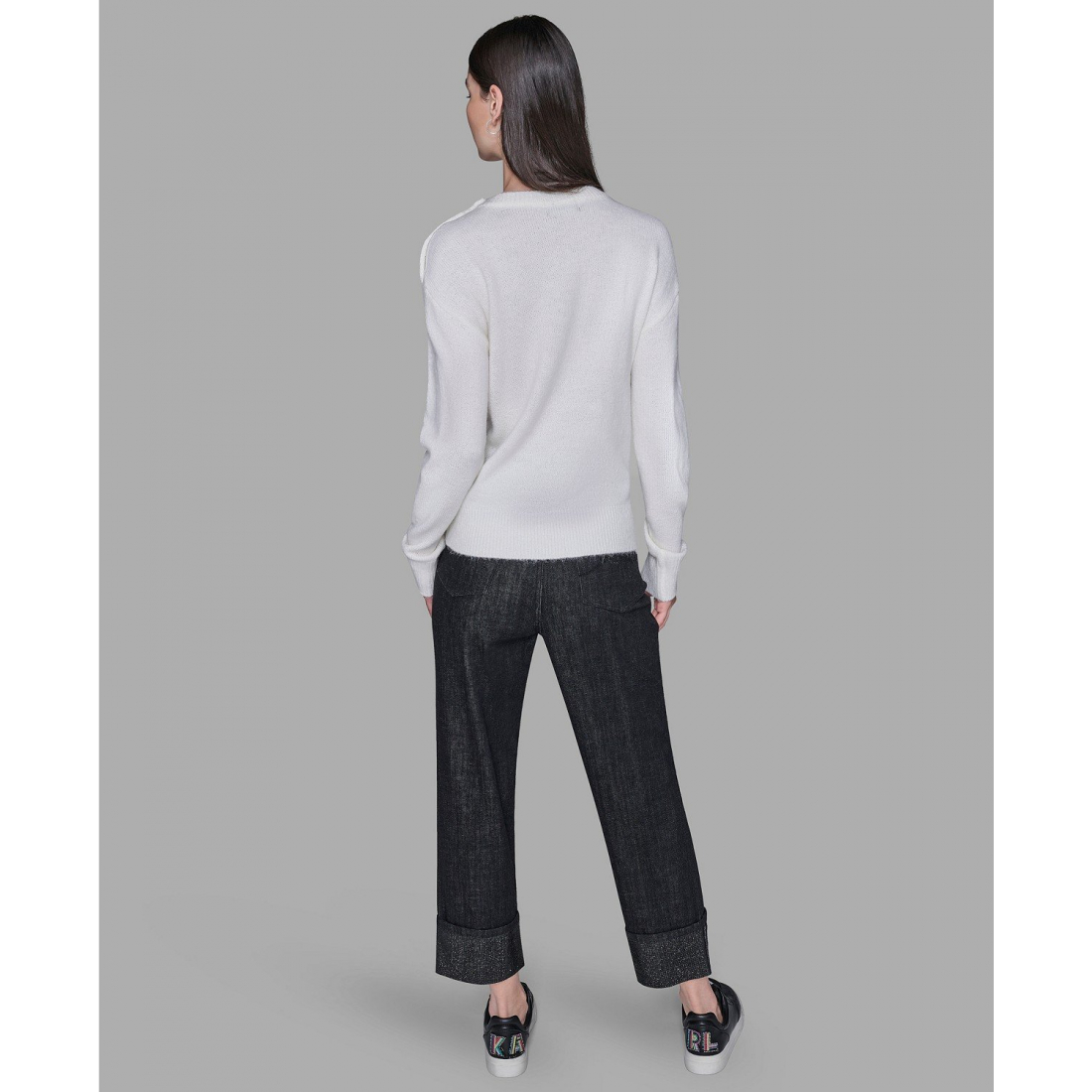 'Big Bow Applique Long Sleeve Sweater' pour Femmes