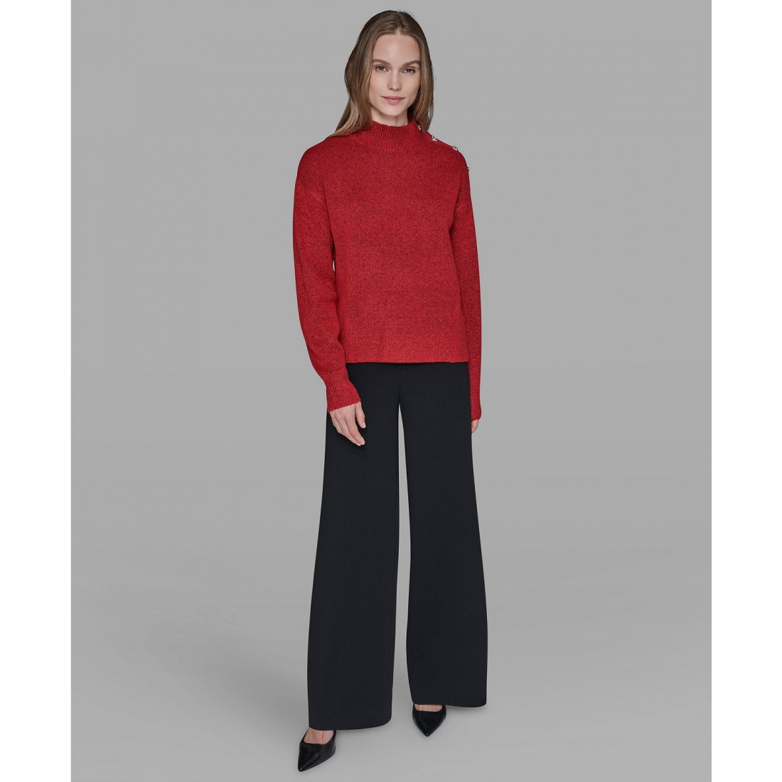 Women's 'Button Shoulder Long Sleeve' Sweater