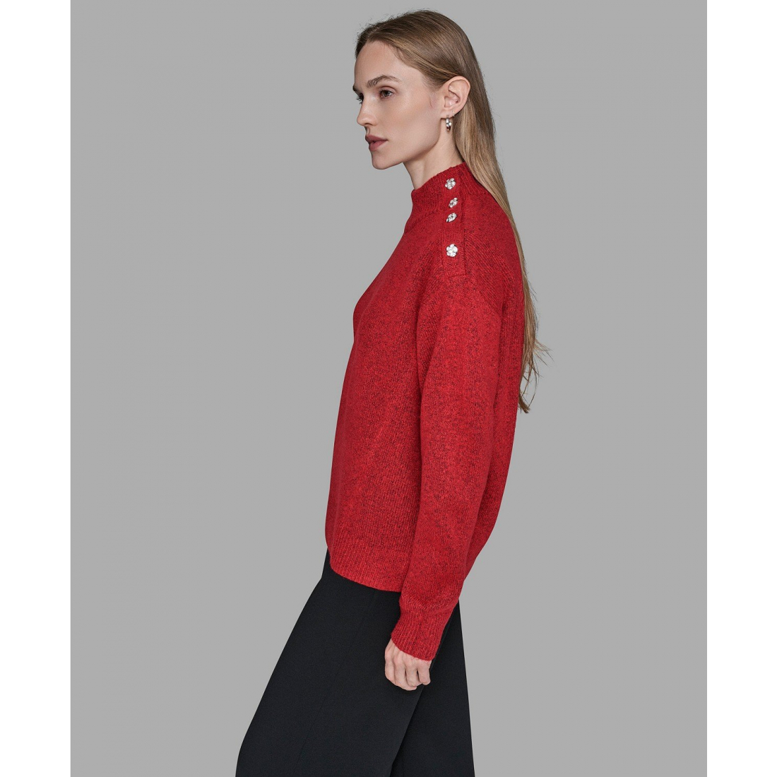 Women's 'Button Shoulder Long Sleeve' Sweater