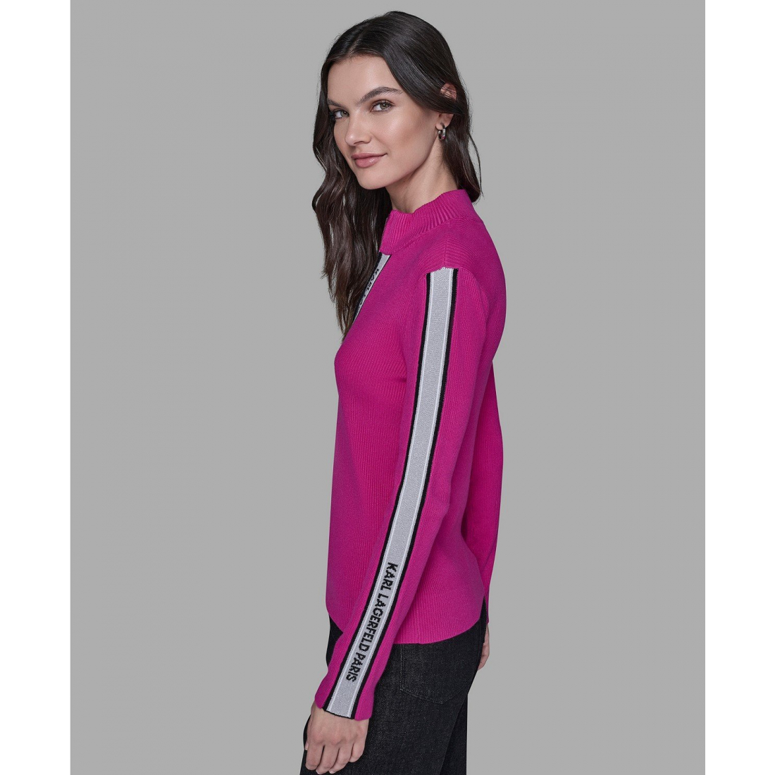 'Logo Tape Zip-Up Sweater' pour Femmes