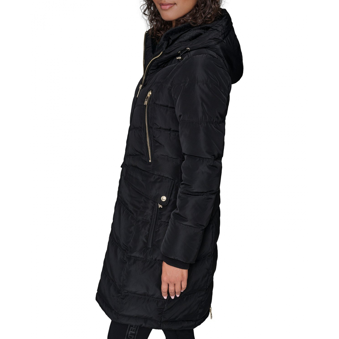 'Hooded Luxe Twill Detail Puffer Coat' pour Femmes