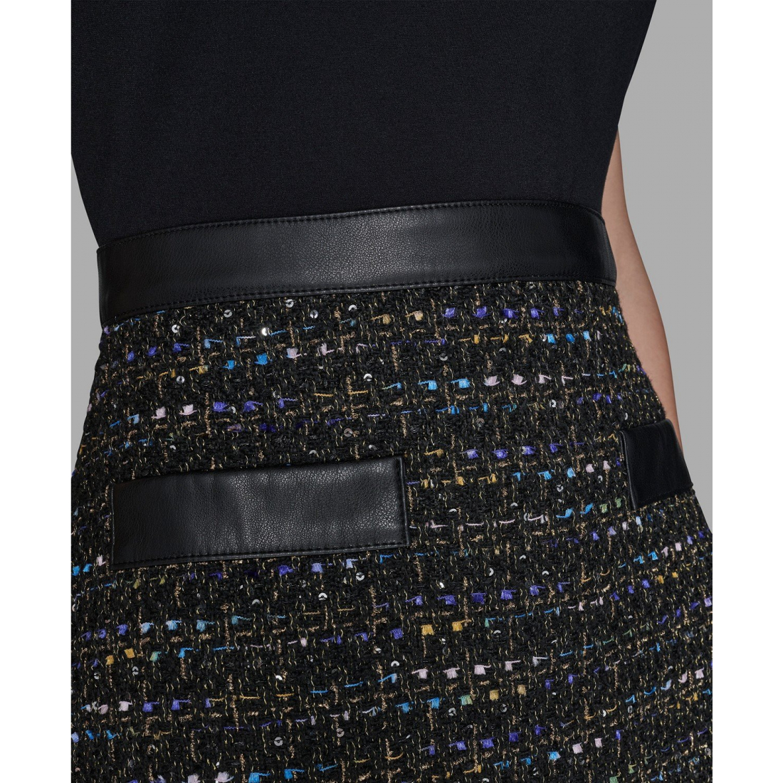 'Metallic Tweed A-Line Dress' pour Femmes