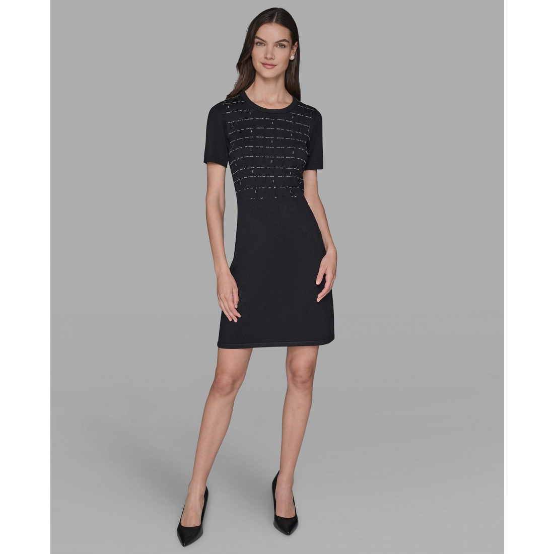 'Rhinestone Applique' Pullover-Kleid für Damen