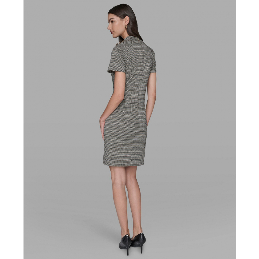 'Houndstooth Pocket Dress' pour Femmes