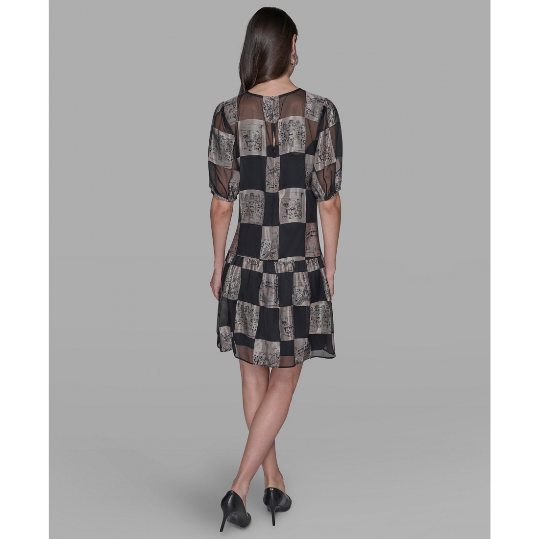 'Graphic Burnout Printed Crew Neck Dress' pour Femmes