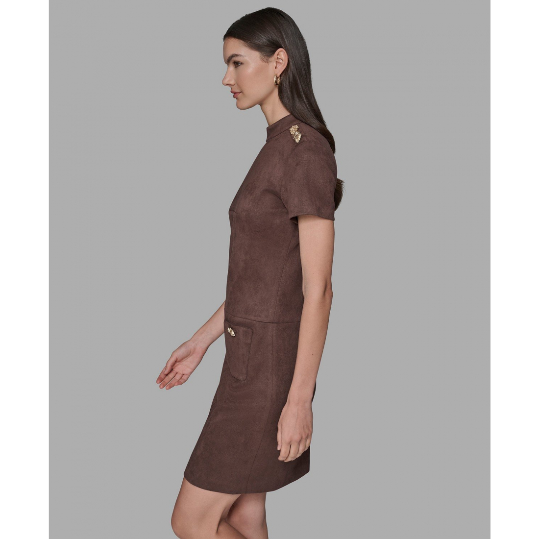 'Mock Neck Pocket Dress' pour Femmes
