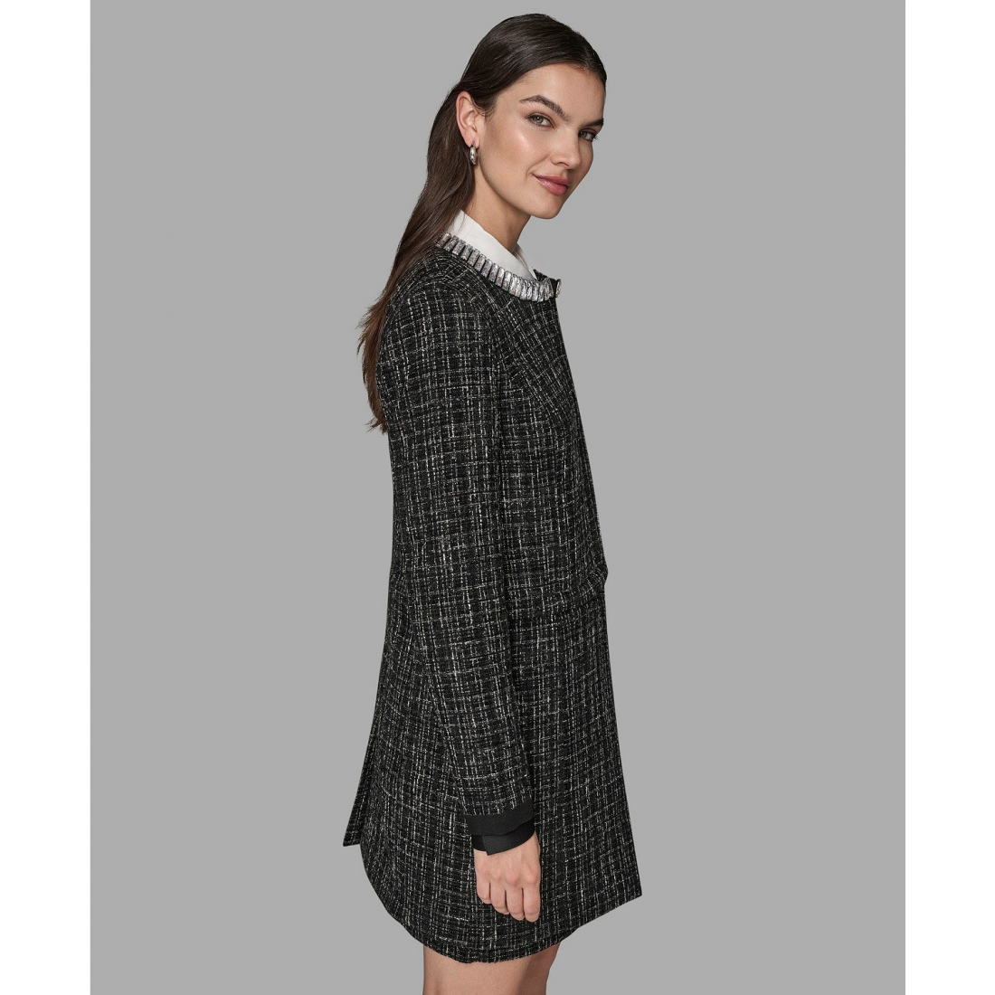 'Round Neck Novelty Topper Jacket' pour Femmes