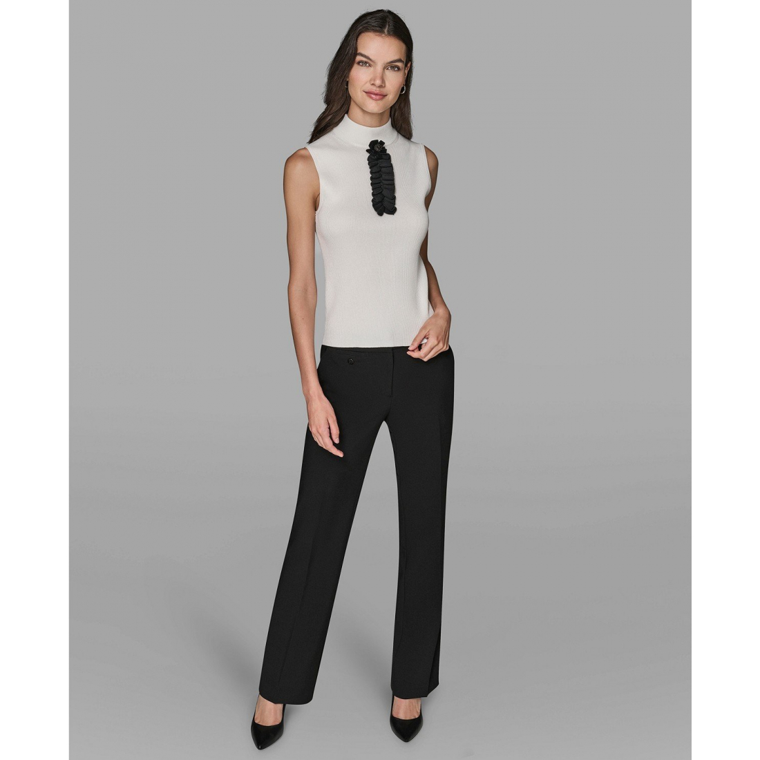 'Sleeveless Mock Neck Sweater' pour Femmes